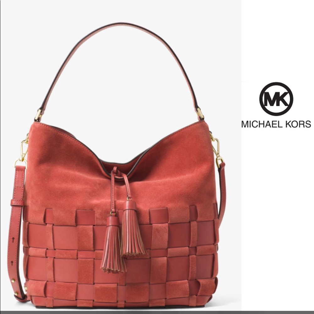 Michael Kors over the shoulder pink purse